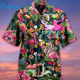 Aloha Flamingo Unisex Hawaiian Shirt 3D Summer Holiday Beach Party Shirts S-5Xl