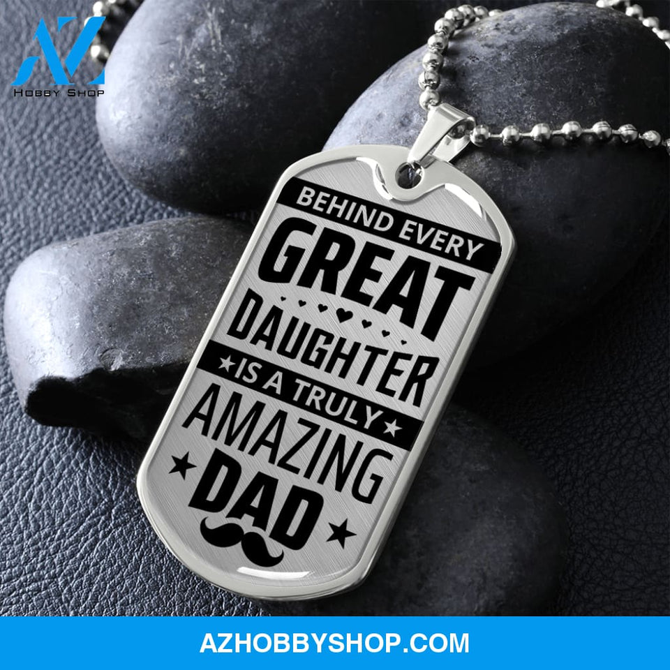 Amazing DAD - Graphical Dog Tag & Ball chain (steel)