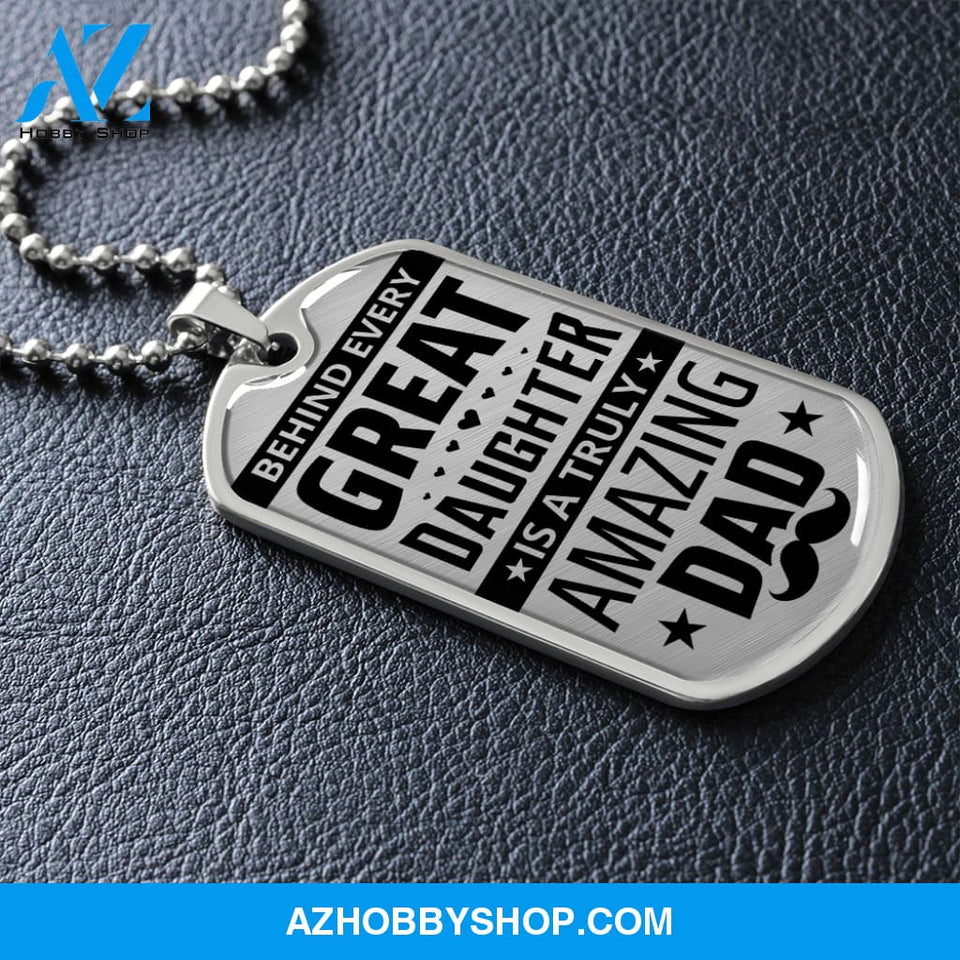 Amazing DAD - Graphical Dog Tag & Ball chain (steel)