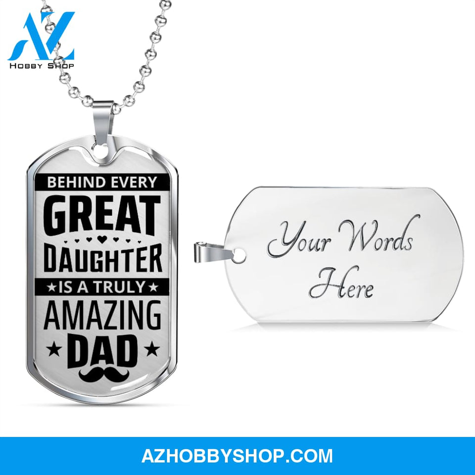 Amazing DAD - Graphical Dog Tag & Ball chain (steel)
