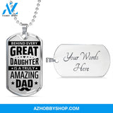 Amazing DAD - Graphical Dog Tag & Ball chain (steel)