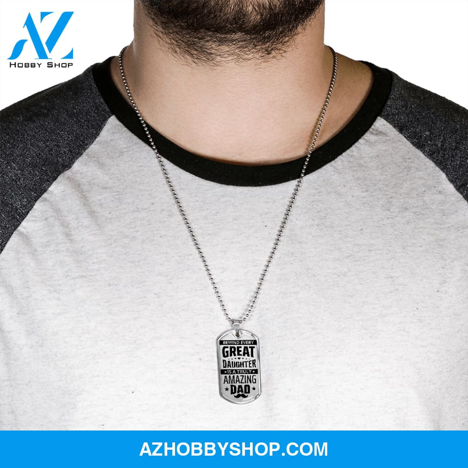 Amazing DAD - Graphical Dog Tag & Ball chain (steel)