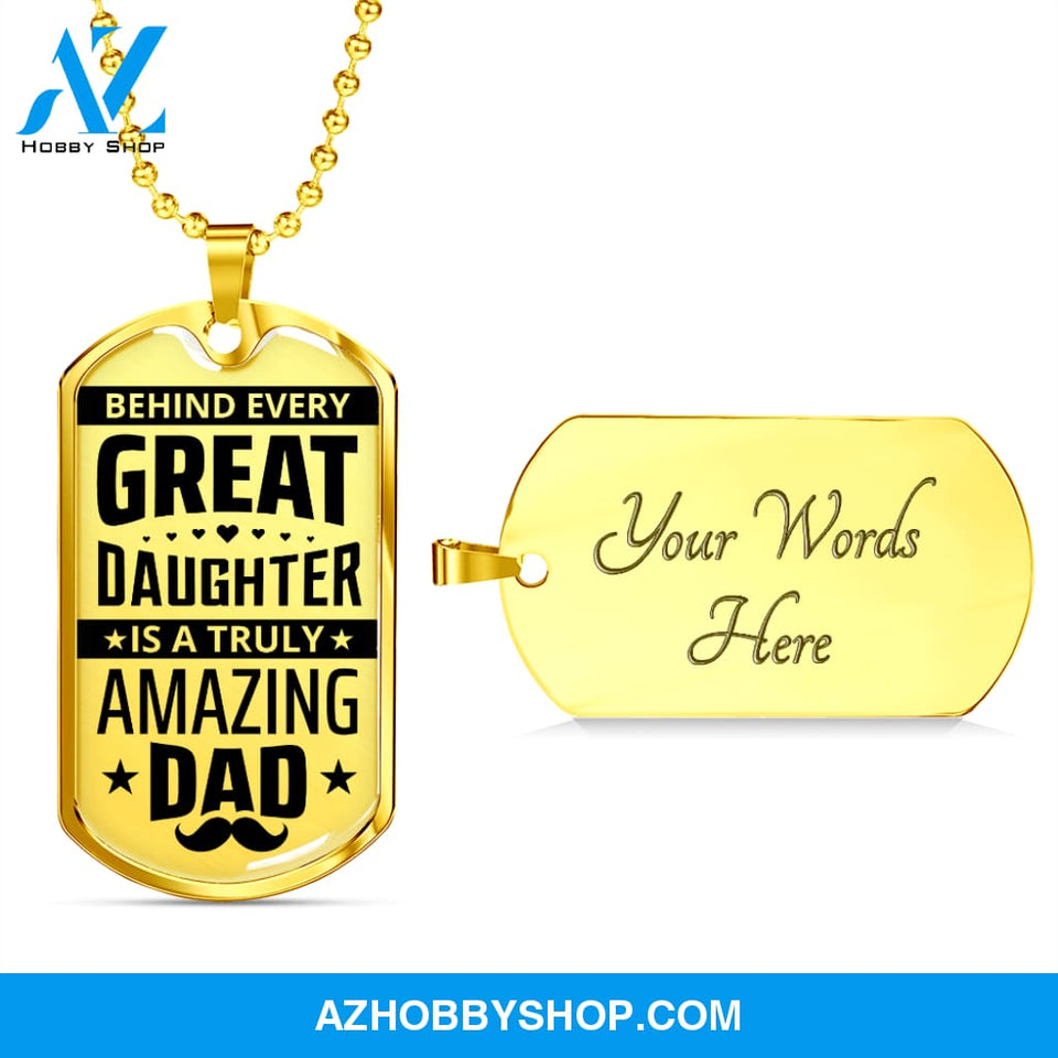 Amazing DAD - Graphical Dog Tag & Ball chain (steel)