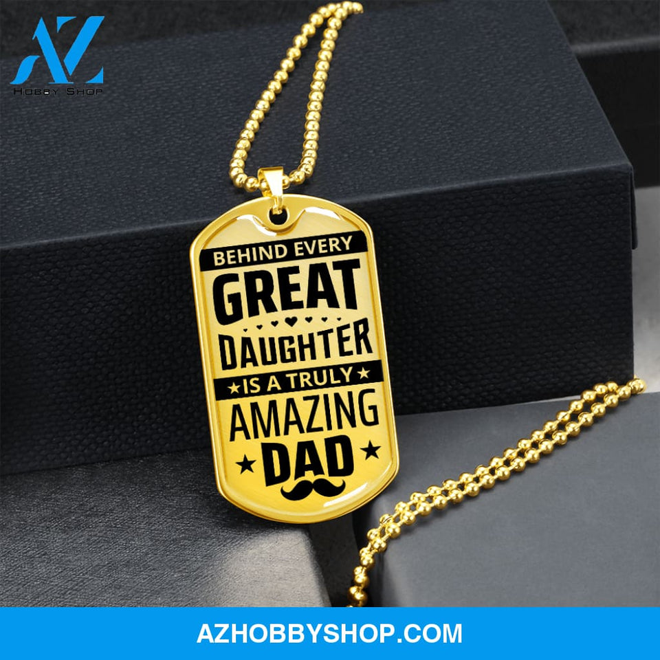Amazing DAD - Graphical Dog Tag & Ball chain (steel)