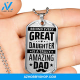 Amazing DAD - Graphical Dog Tag & Ball chain (steel)