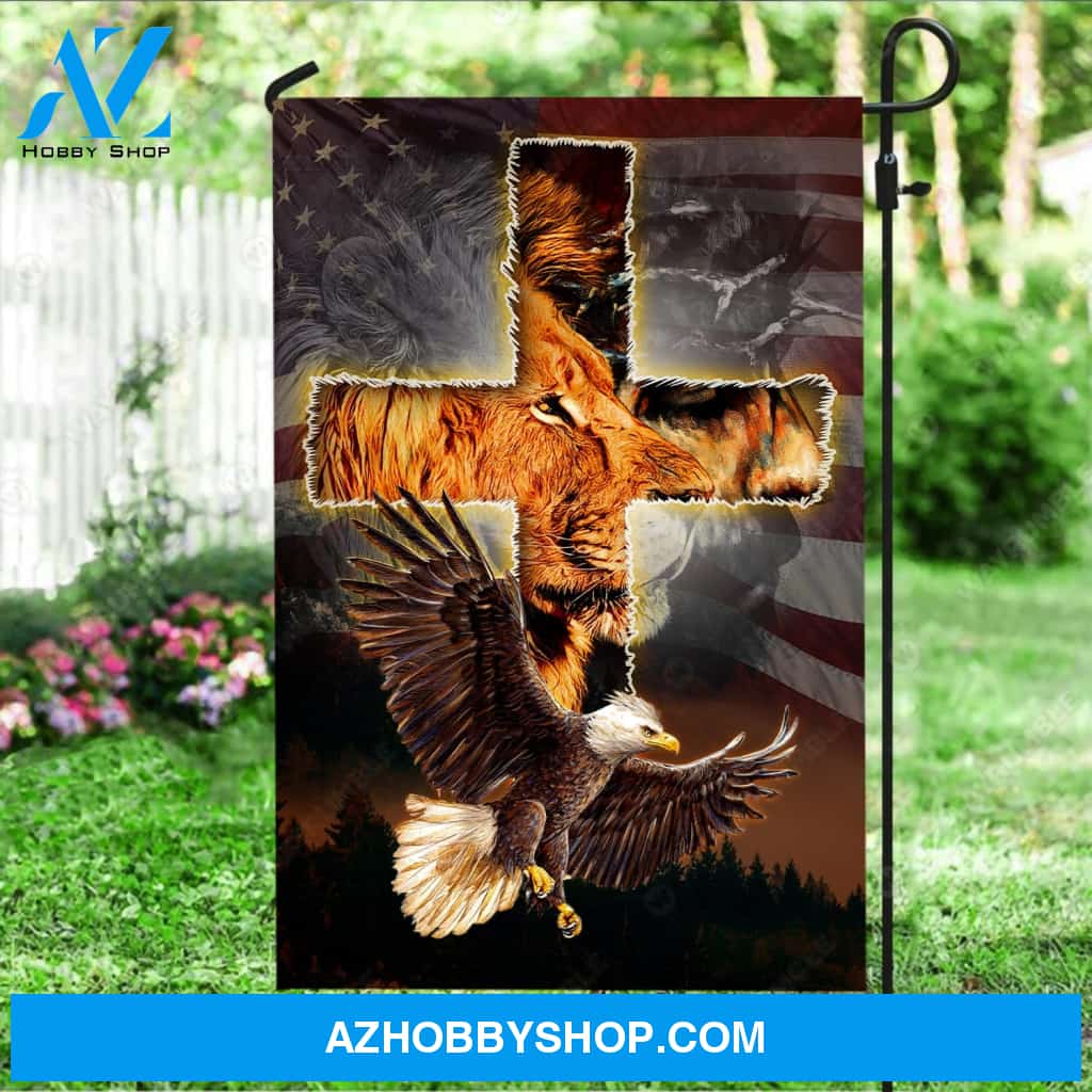 Amazing eagle drawing, Cross symbol, Lion king, US flag - Jesus Flag