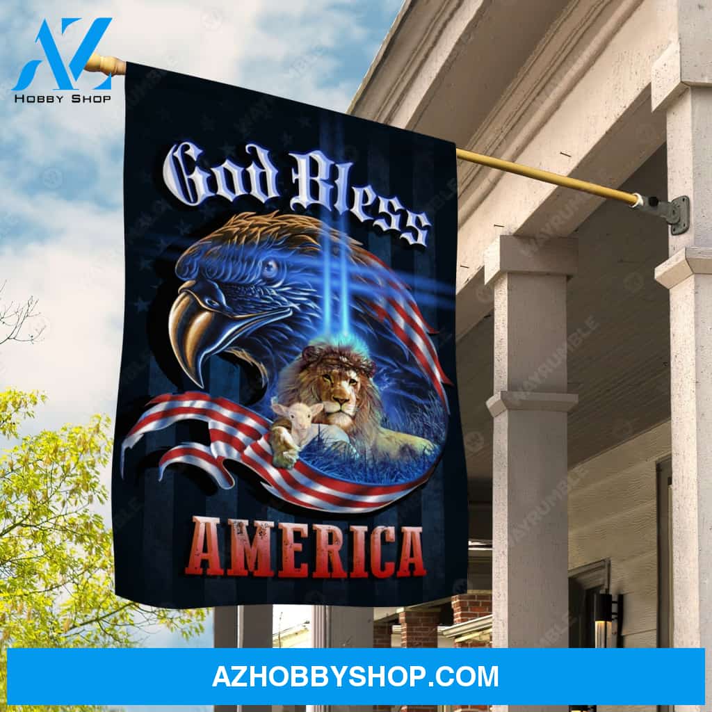 Amazing eagle, Lion of Judah, Lamb drawing, God bless America - Jesus Flag