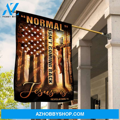 Amazing forest, US flag, The life of Jesus, Normal isn't coming back Jesus is - Jesus Flag