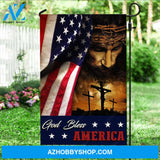 Amazing Jesus's face, Jesus on the cross, US flag drawing - Jesus Flag