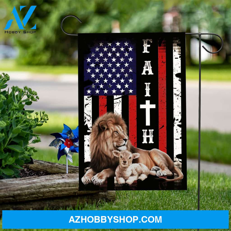 Amazing lion and lamb - Faith - Jesus Flag