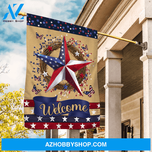 Amazing star, Cranberry wreath, Colorful butterfly, Welcome - Jesus Flag