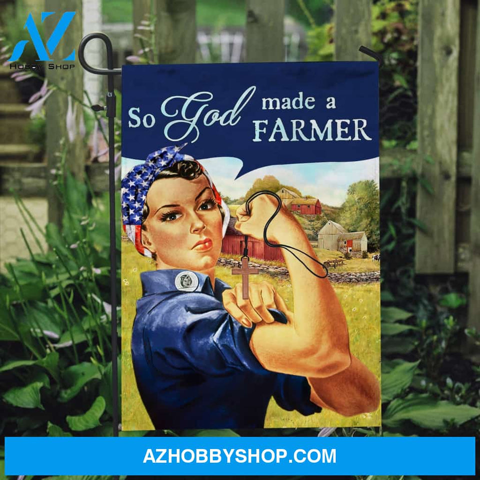 Amazing woman, Green farm, Wooden cross, So God made a farmer - Jesus Flag