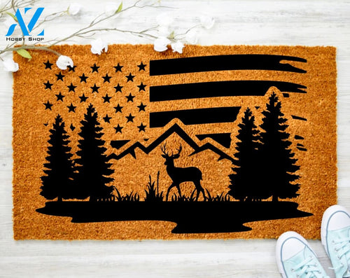 American Flag Deer Doormat Animal Tree Doormat Decorating Doormat Jesus Doormat Porch Decor Porch Decor