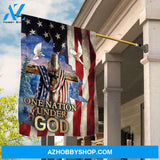 American flag, Holy spirit dove, Wooden cross, One nation under God - Jesus Flag
