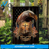 Angry eagle, US flag painting, Jesus on the cross, God bless America - Jesus Flag