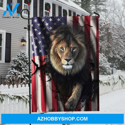 Antique US flag, Stunning lion, Lion of Judah - Jesus Flag