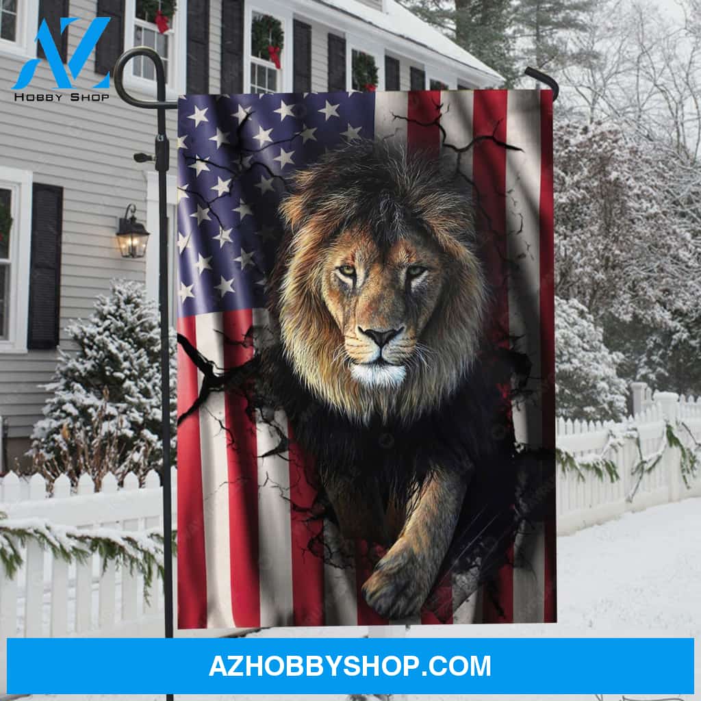 Antique US flag, Stunning lion, Lion of Judah - Jesus Flag