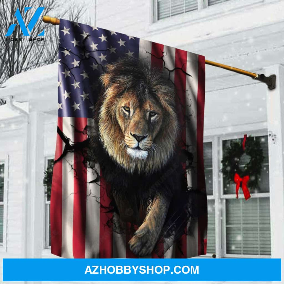 Antique US flag, Stunning lion, Lion of Judah - Jesus Flag