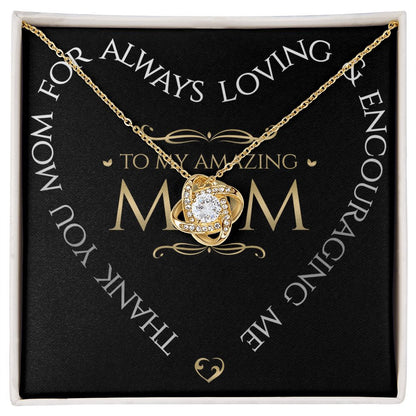 To My Amazing Mom Love Knot Necklace, Thank You Mom, Necklace Gift For Mom