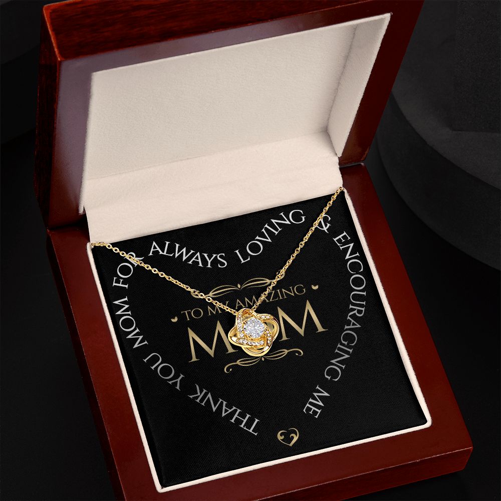 To My Amazing Mom Love Knot Necklace, Thank You Mom, Necklace Gift For Mom