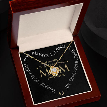 To My Amazing Mom Love Knot Necklace, Thank You Mom, Necklace Gift For Mom