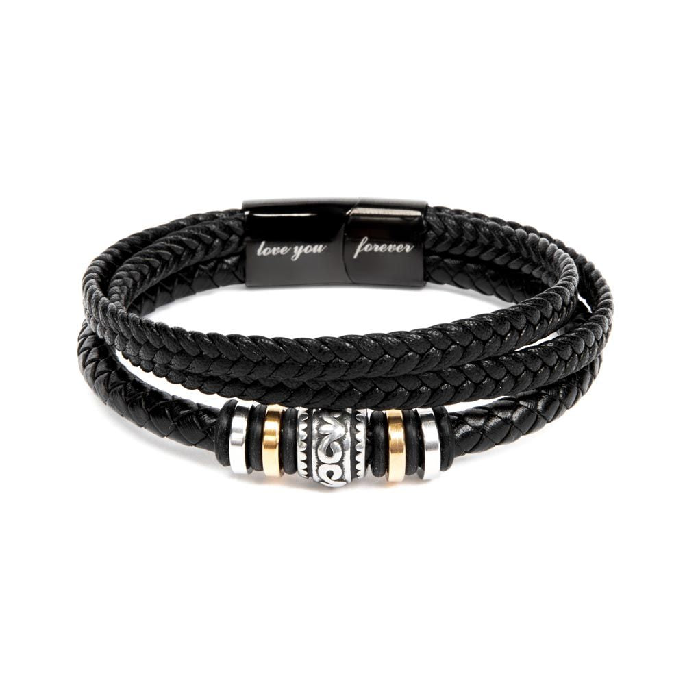 My Son My Hero From Mom Leather Bracelet - Gift Army Son From Mom
