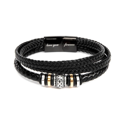 My Son My Hero From Mom Leather Bracelet - Gift Army Son From Mom