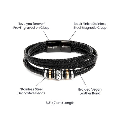 My Son My Hero From Mom Leather Bracelet - Gift Army Son From Mom