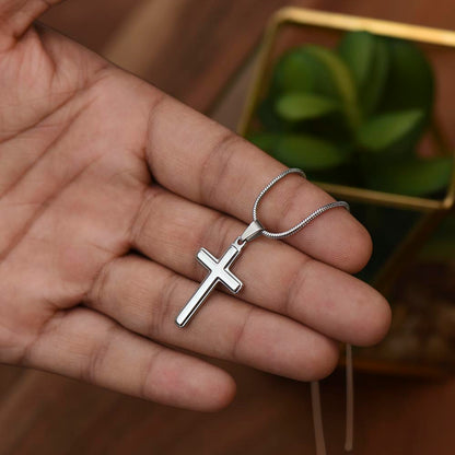 To My Dad Stainless Steel Cross Necklace For Father's Day, Dad Gift From Daughter or Son