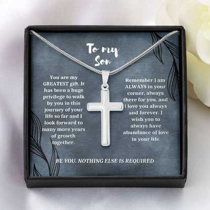 Son Necklace, Gift For Son, Personalized Cross Necklace For Son, Necklace For Son, Keepsake For Son, To My Son Necklace