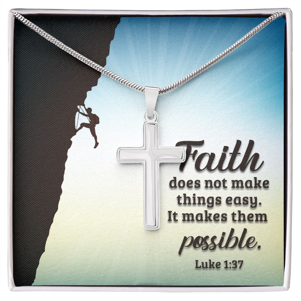 To My Dad Stainless Steel Cross Necklace For Father's Day, Dad Gift From Daughter or Son