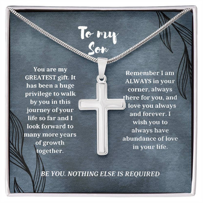 Son Necklace, Gift For Son, Personalized Cross Necklace For Son, Necklace For Son, Keepsake For Son, To My Son Necklace