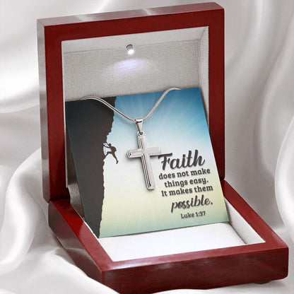 To My Dad Stainless Steel Cross Necklace For Father's Day, Dad Gift From Daughter or Son