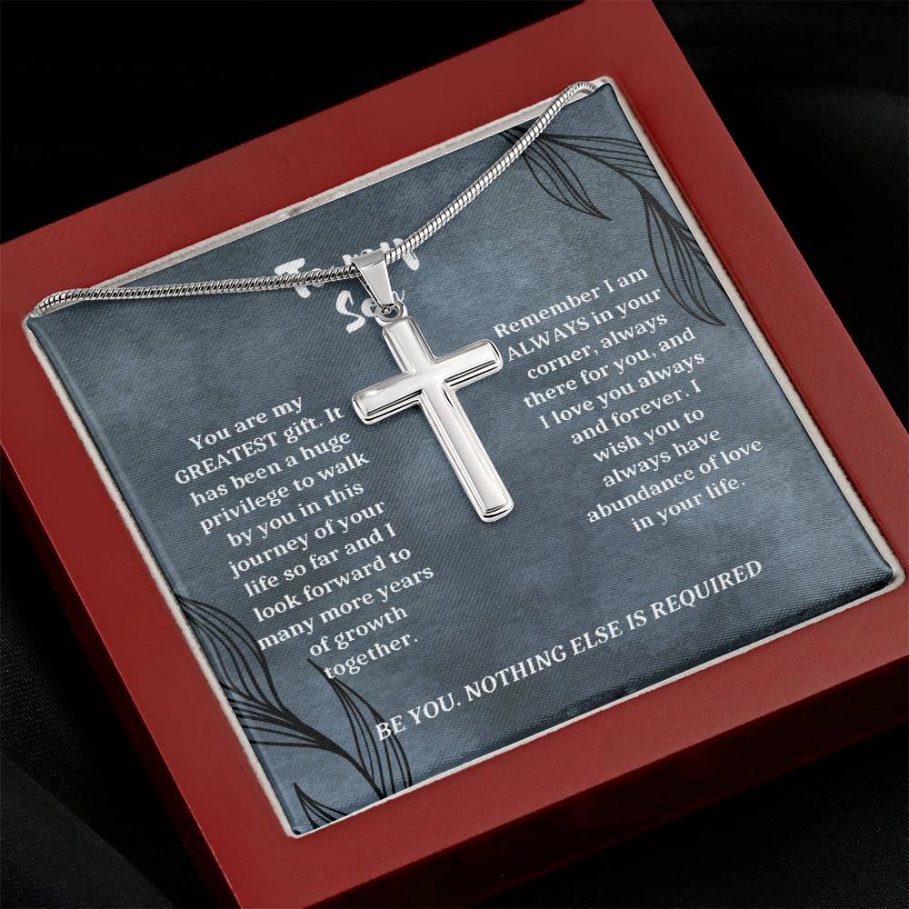 Son Necklace, Gift For Son, Personalized Cross Necklace For Son, Necklace For Son, Keepsake For Son, To My Son Necklace