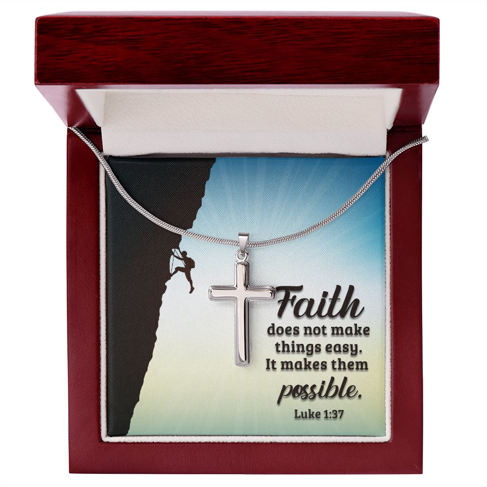 To My Dad Stainless Steel Cross Necklace For Father's Day, Dad Gift From Daughter or Son