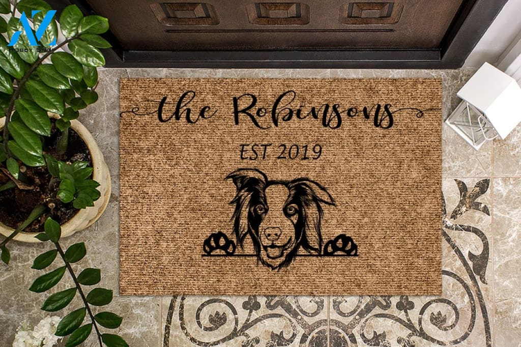 Australian Shepherd Personalized Door mat Dog Custom Doormat Welcome Mat Housewarming Gift Last Name Doormat