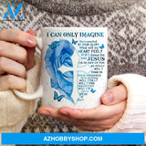 Awesome cross, Blue rose, Blue butterfly, I can only imagine - Jesus White Mug