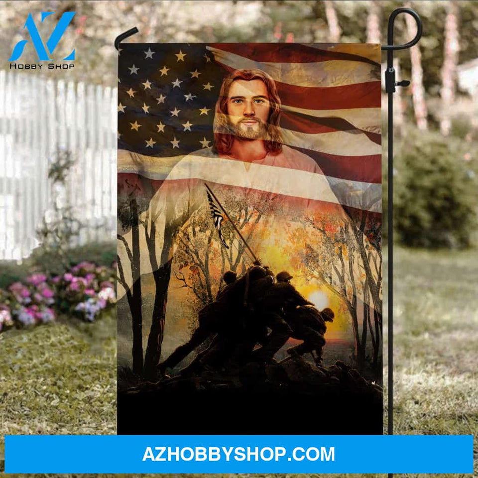 Awesome warriors with amazing US flag - Jesus Flag