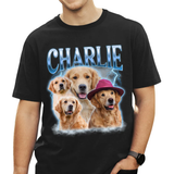 Custom Pet Face Vintage T-Shirt, Personalized Pet Photo Shirt