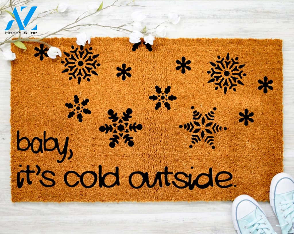 Baby It is Clod Outside Winter Christmas Doormat Christmas Outdoor Decor Porch Decor Coir Door Mat