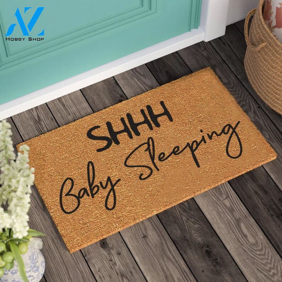 Baby Sleeping Doormat Housewarming Gift Wedding Gift Personalized Custom Doormat New Home Gift Welcome Door