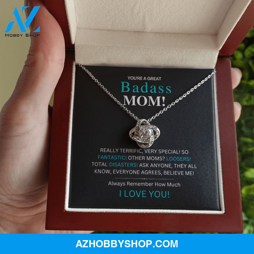 Badass Mom - Love Knot Silver Necklace Gift