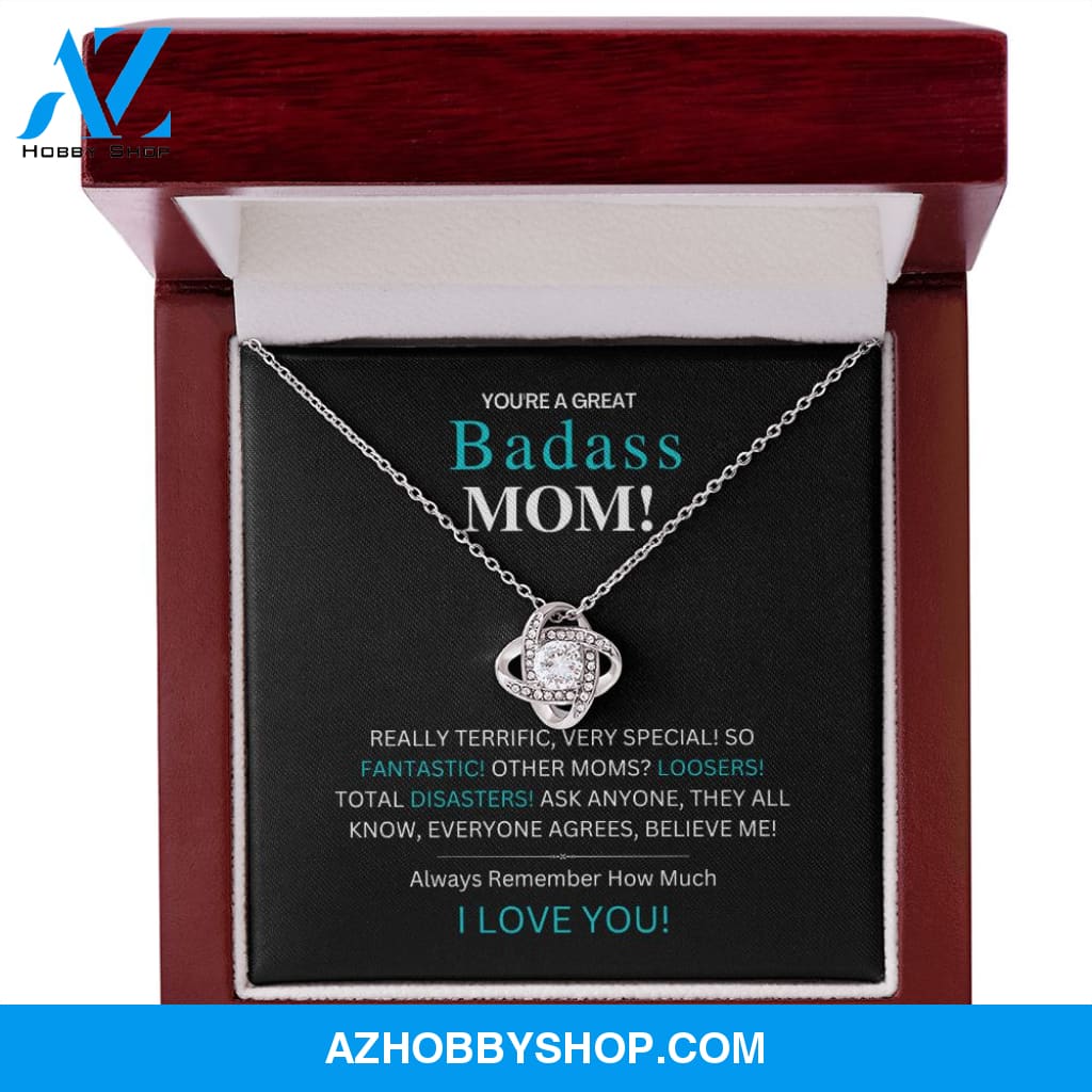 Badass Mom - Love Knot Silver Necklace Gift