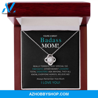 Badass Mom - Love Knot Silver Necklace Gift