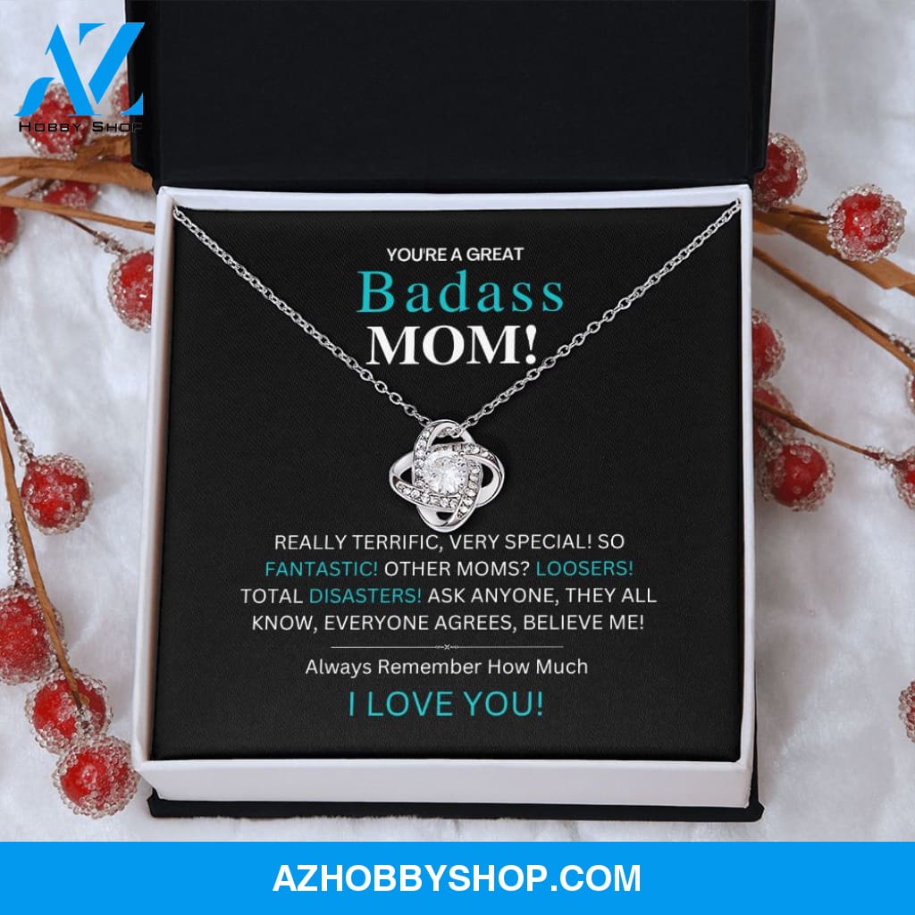 Badass Mom - Love Knot Silver Necklace Gift