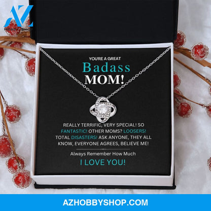 Badass Mom - Love Knot Silver Necklace Gift
