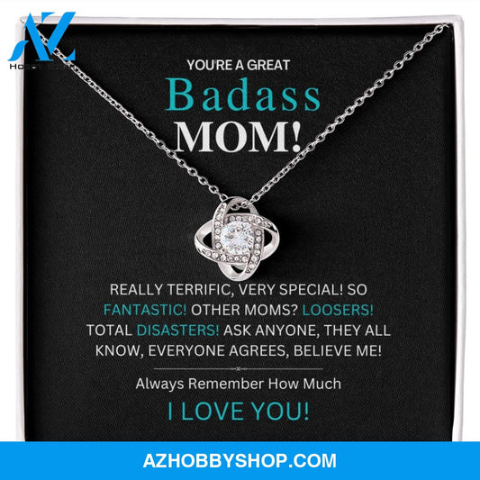 Badass Mom - Love Knot Silver Necklace Gift