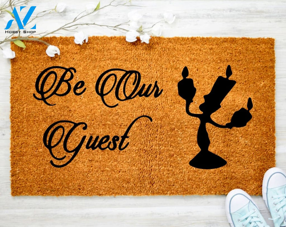 Be Our Guest Candle Door Mat Guest Bedroom Decor Farm House Decor Housewarming Gift