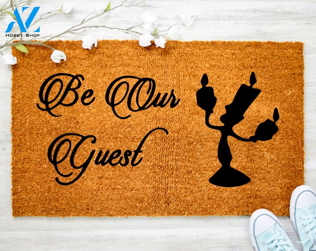 Be Our Guest Candle Door Mat Guest Bedroom Decor Farm House Decor Housewarming Gift