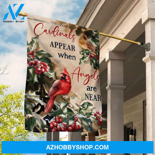 Beautiful cardinal, Frozen cranberry, Cardinal appear when angels are near - Heaven Flag